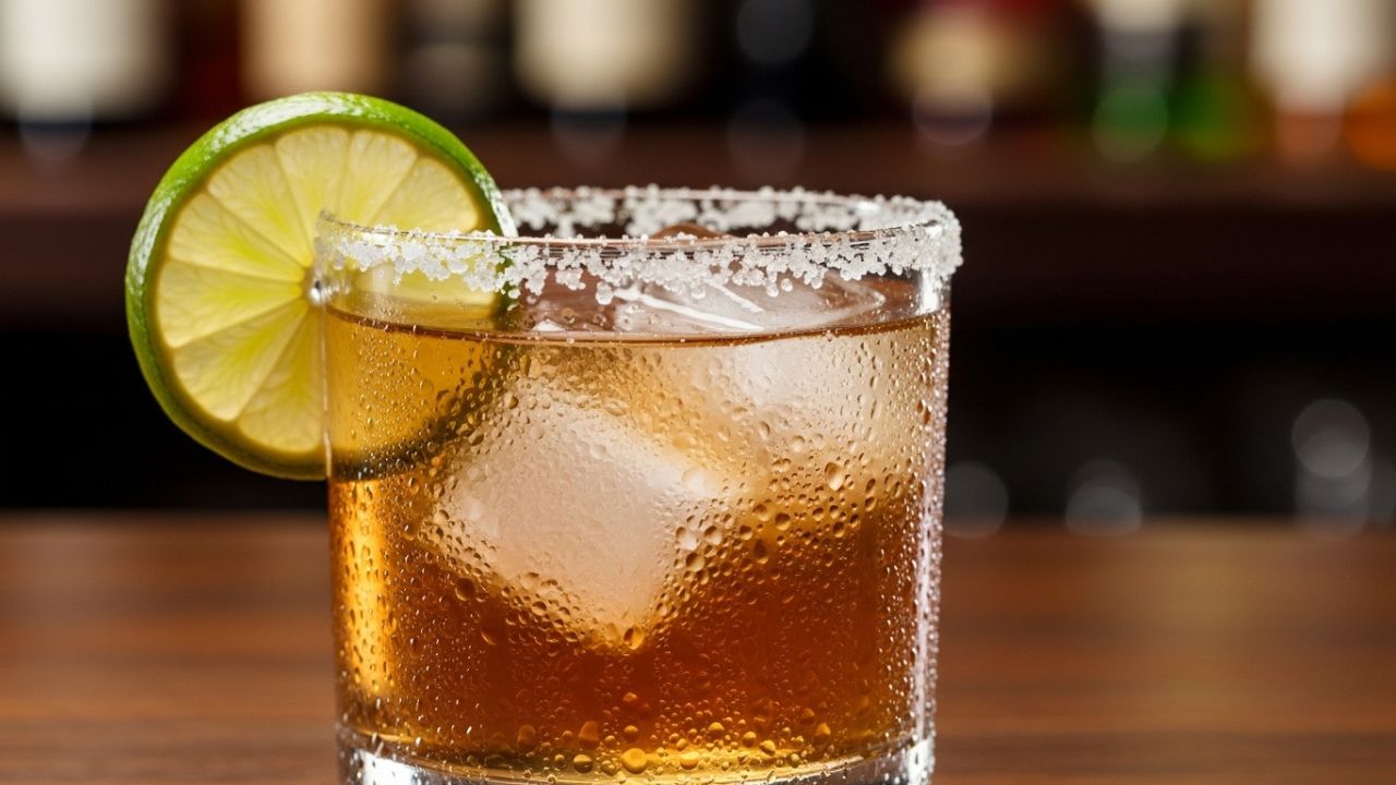 A finished Classic Margarita Recipe served on the rocks.