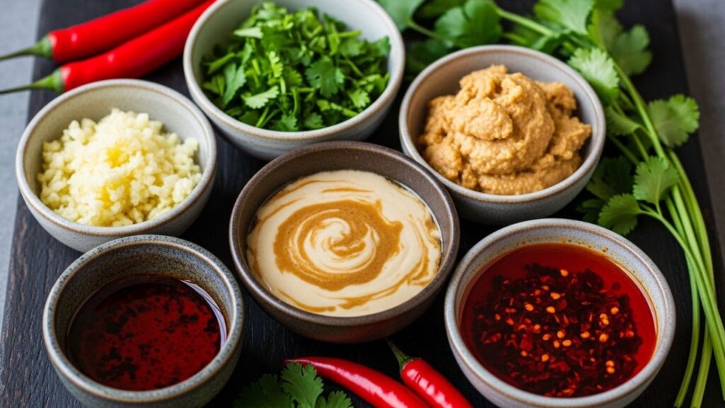 Sliced beef being cooked in a Szechuan hot pot.