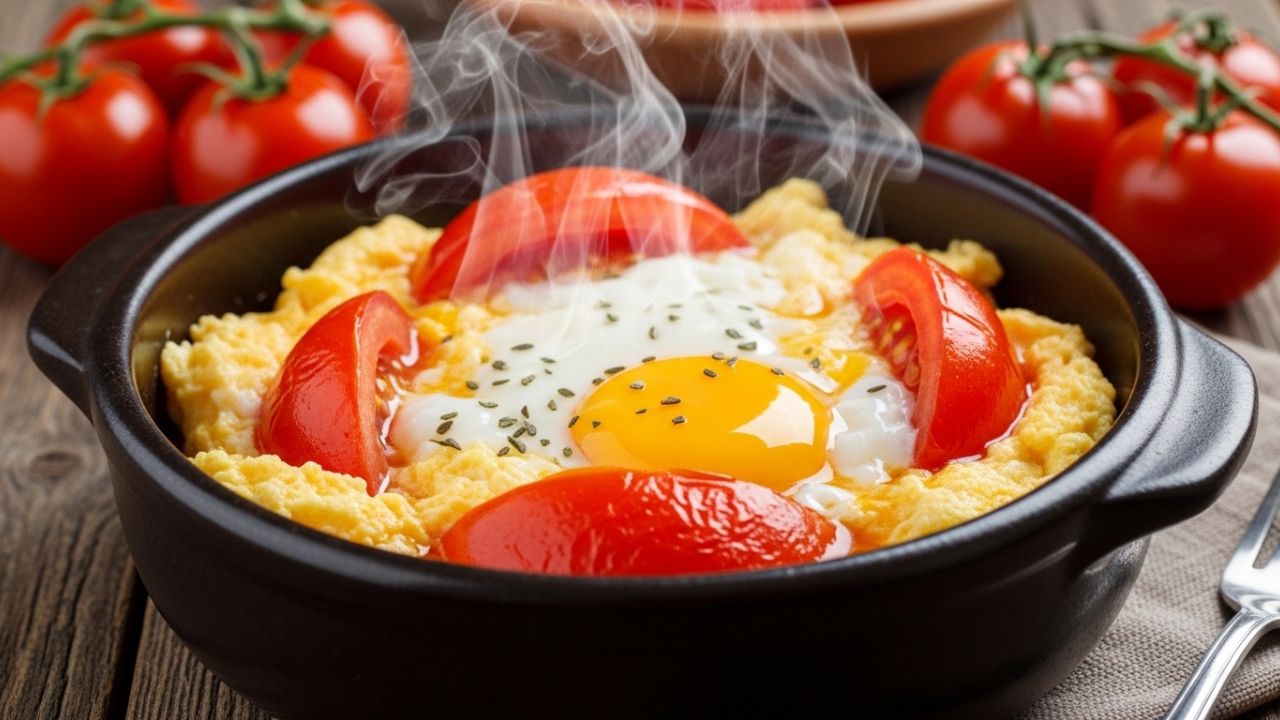 Traditional Chinese Tomato and Egg stir-fry comfort meal.