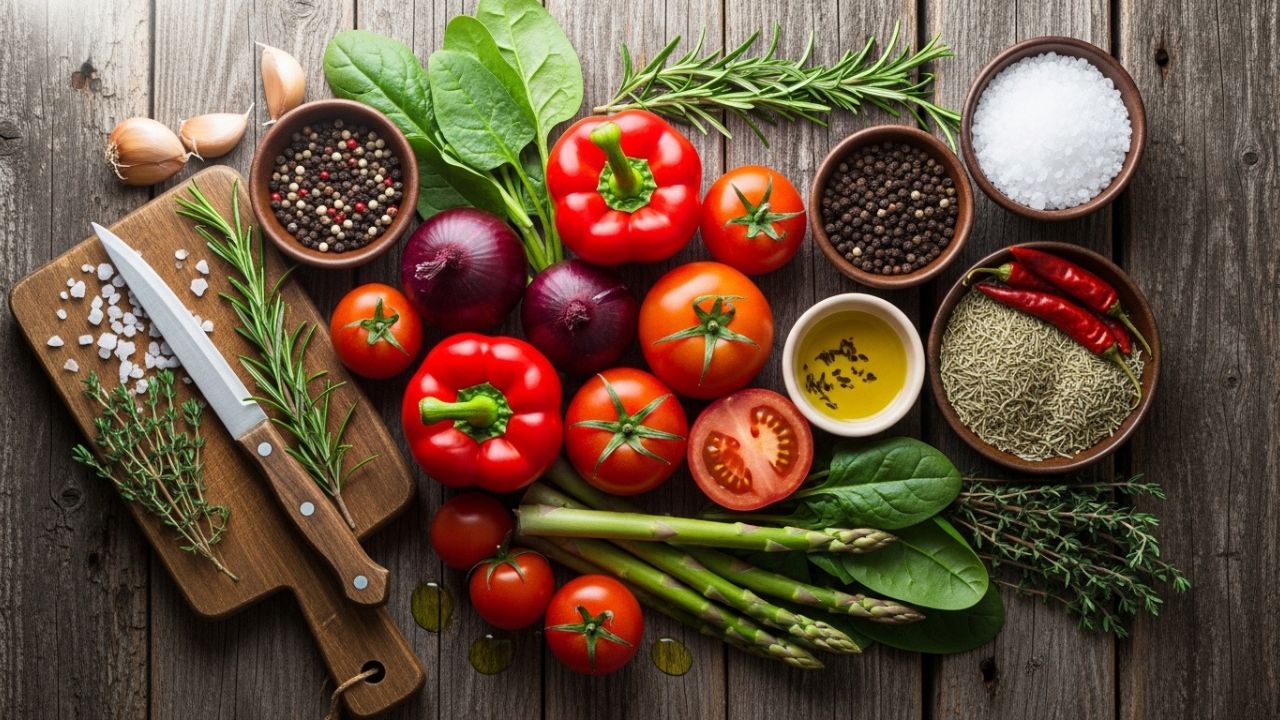 Fresh ground pork and Leggs sausage seasoning on a wooden table