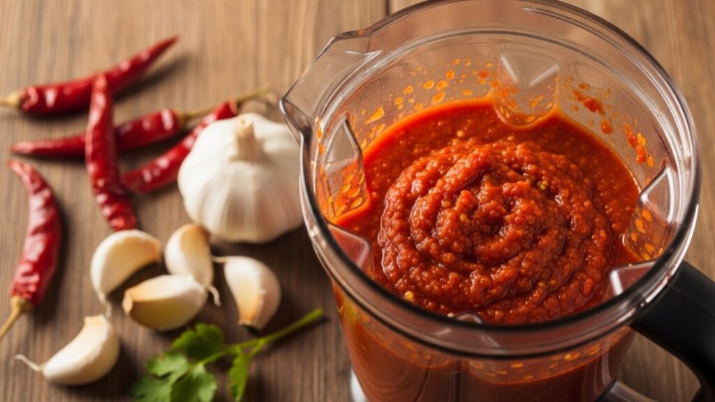 _Homemade Peri Peri sauce marinade in a blender.